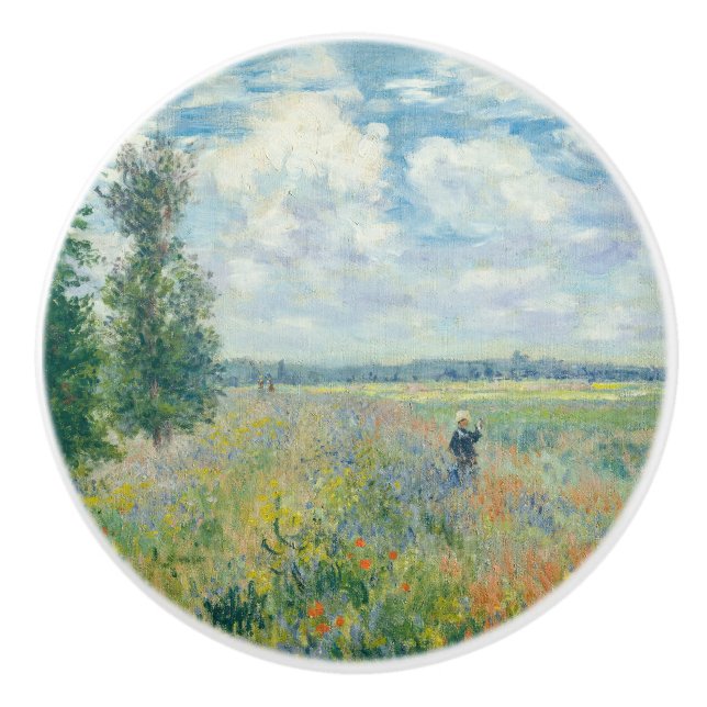 Claude Monet - Poppy Fält nära Argentina (1875) Knopp (Framsidan)