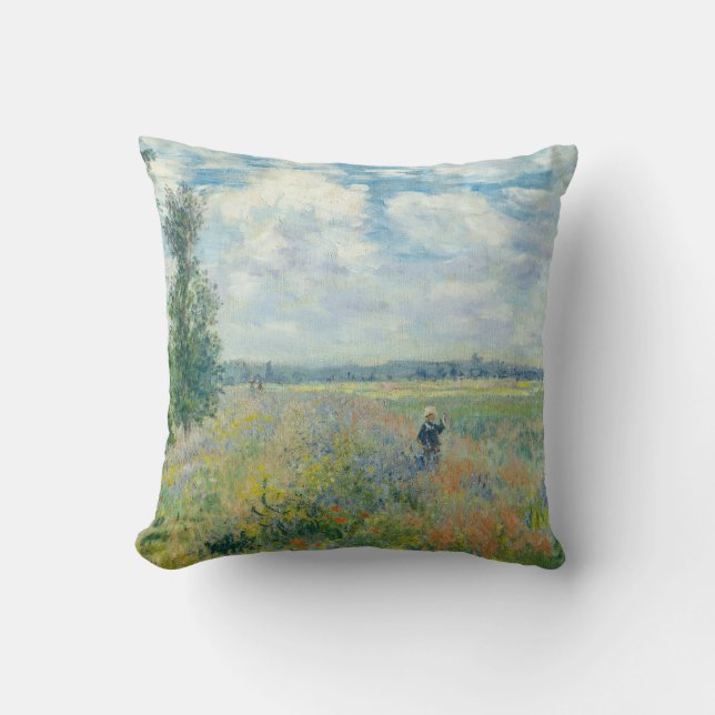 Claude Monet - Poppy Fält nära Argentina (1875) Kudde (Framsida)