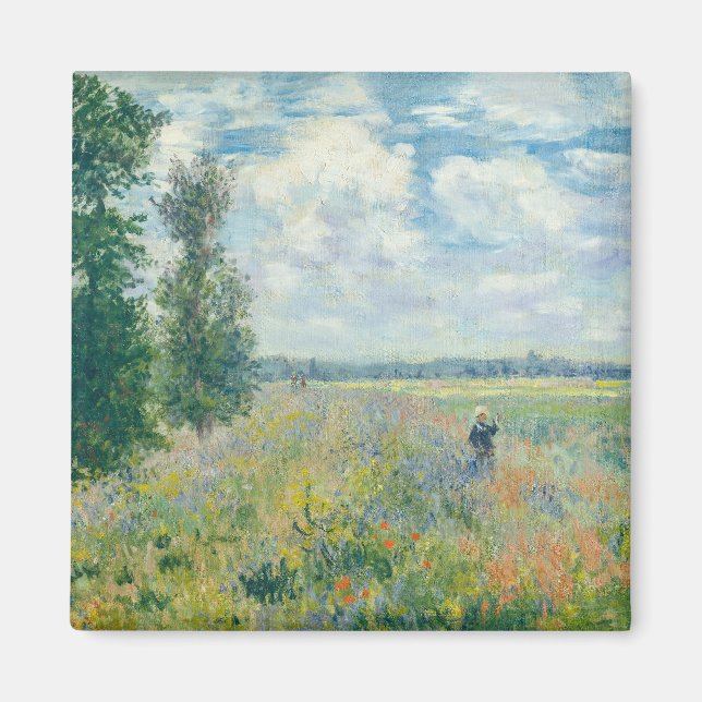 Claude Monet - Poppy Fält nära Argentina (1875) Magnet (Framsidan)