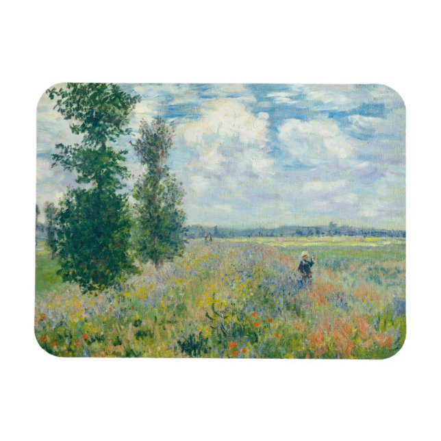 Claude Monet - Poppy Fält nära Argentina (1875) Magnet (Horisontell)