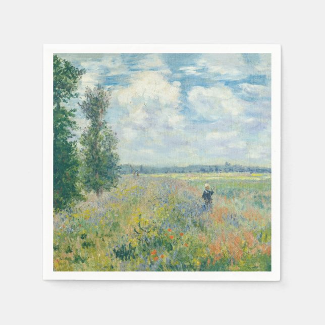 Claude Monet - Poppy Fält nära Argentina (1875) Pappersservett (Framsidan)