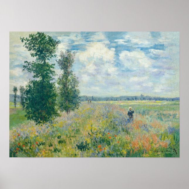 Claude Monet - Poppy Fält nära Argentina (1875) Poster (Framsidan)