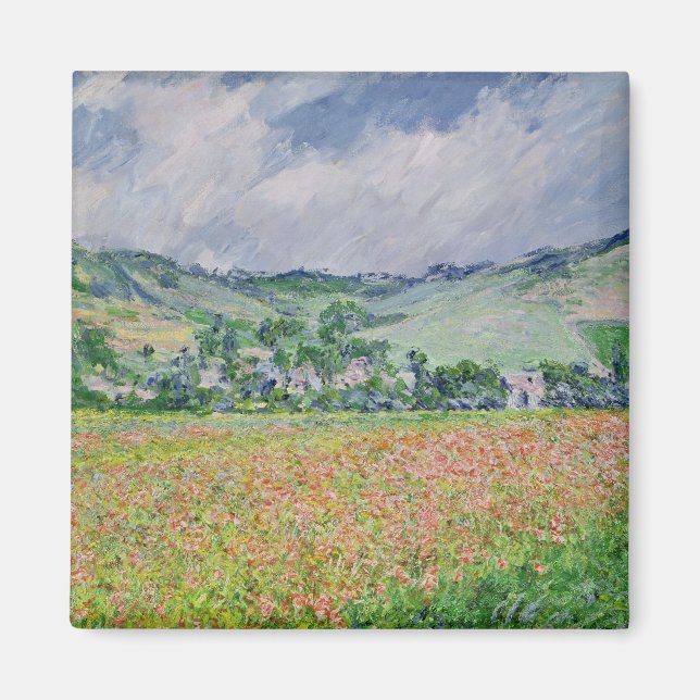 Claude Monet | Poppy Fält nära Giverny, 1885 Magnet (Framsidan)