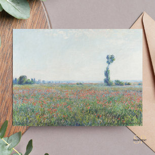 Claude Monet Poppy Fält Painting Art Print Vykort