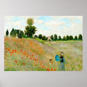 Claude Monet - Poppy Fält Poster