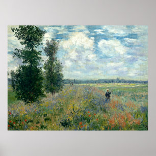 Claude Monet Poppy Fält Poster