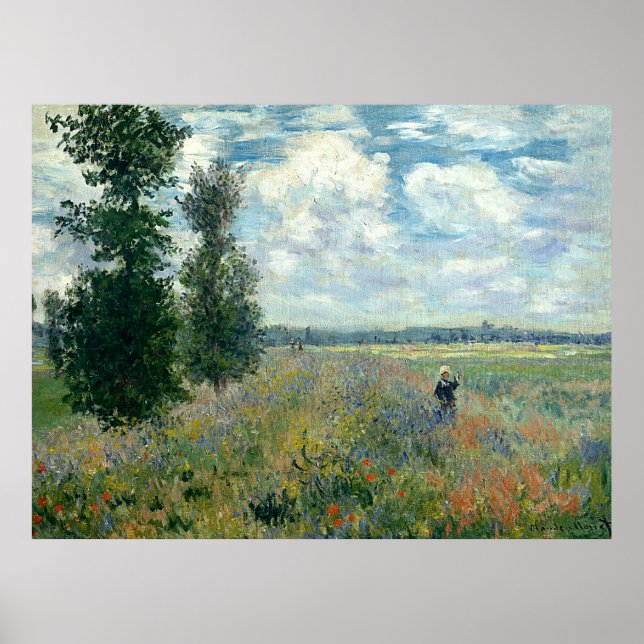 Claude Monet Poppy Fält Poster (Framsidan)