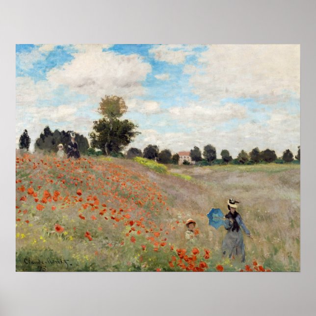 Claude Monet - Poppy Fält Poster (Framsidan)