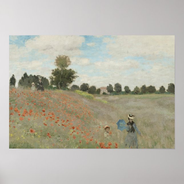 Claude Monet - Poppy Fält Poster (Framsidan)