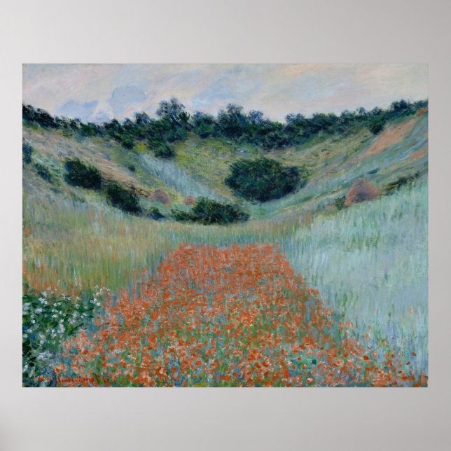 Claude Monet ~ Poppy Fält Poster (Framsidan)