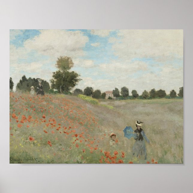 Claude Monet - Poppy Fält Poster (Framsidan)