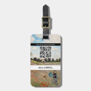Claude Monet - Poppy Fält - QR-kod Bagagebricka