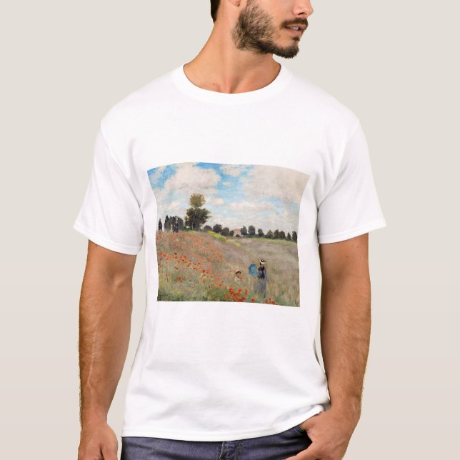 Claude Monet - Poppy Fält T Shirt (Framsida)