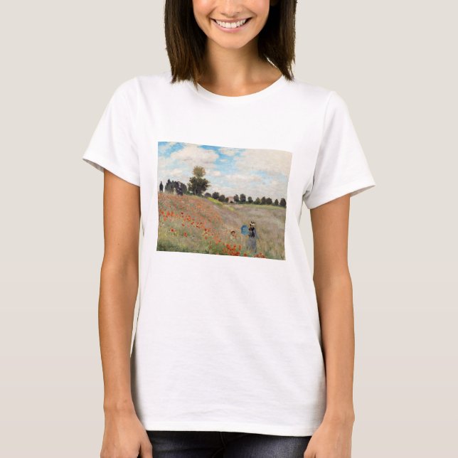 Claude Monet - Poppy Fält T Shirt (Framsida)