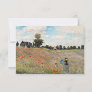 Claude Monet - Poppy Fält Tack Kort