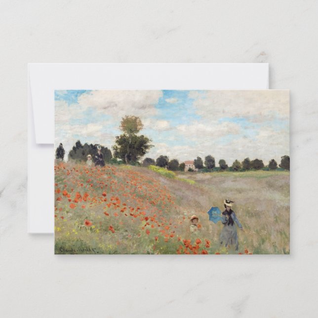 Claude Monet - Poppy Fält Tack Kort (Framsida)
