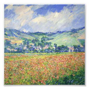Claude Monet - Poppy Fält, utkanten av Giverny, Fototryck