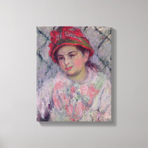 Claude Monet   porträtt av Blanche Hoschede Canvastryck