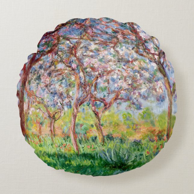 Claude Monet | Printemps en Giverny, 1903 Rund Kudde (Framsidan)
