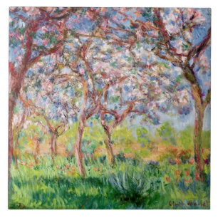 Claude Monet Printemps en Giverny Kakelplatta