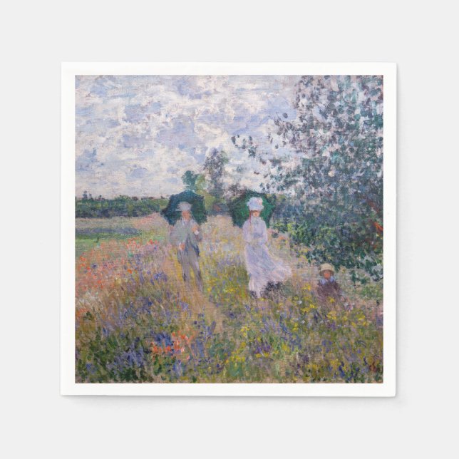 Claude Monet - Promenad nära Argenteuil Pappersservett (Framsidan)