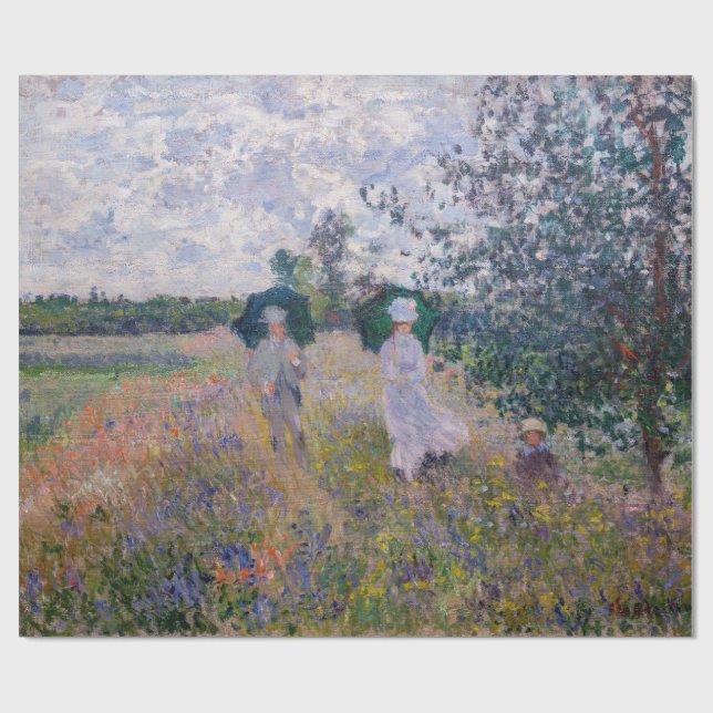 Claude Monet - Promenad nära Argenteuil Presentpapper (Platt)