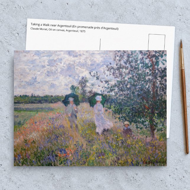 Claude Monet - Promenad nära Argenteuil Vykort (Skapare uppladdad)