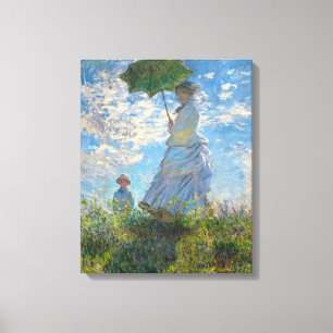 Claude Monet - Promenaden, Kvinna med parasoll Canvastryck