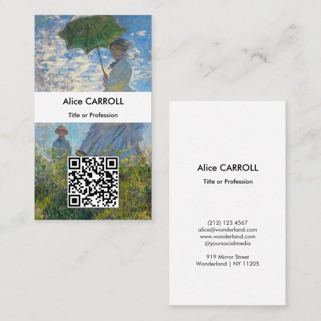 Claude Monet - Promenaden - QR-kod Visitkort (Fram/baksida)