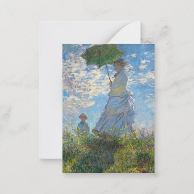 Claude Monet - Promenen, Woman med parasol Anteckningskort (Framsida)
