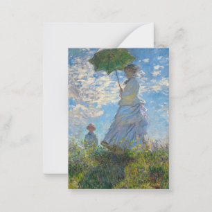 Claude Monet - Promenen, Woman med parasol Anteckningskort