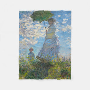 Claude Monet - Promenen, Woman med parasol Fleecefilt