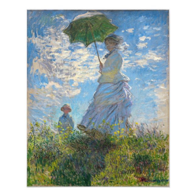Claude Monet - Promenen, Woman med parasol Fototryck (Framsidan)