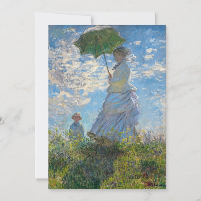 Claude Monet - Promenen, Woman med parasol Inbjudningar (Framsida)
