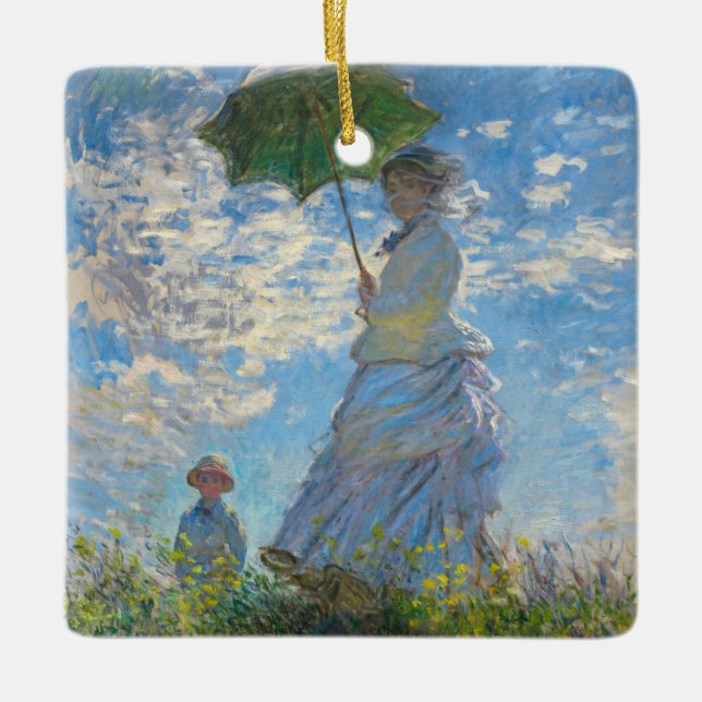 Claude Monet - Promenen, Woman med parasol Julgransprydnad Keramik (Framsida)