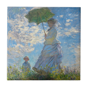 Claude Monet - Promenen, Woman med parasol Kakelplatta