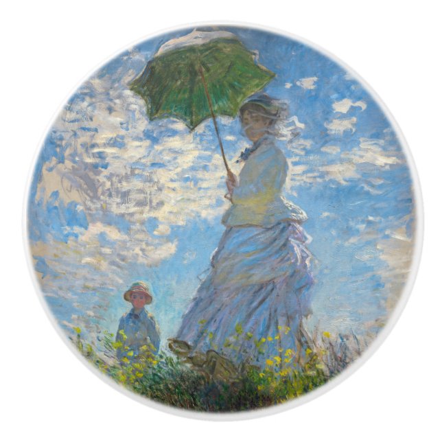 Claude Monet - Promenen, Woman med parasol Knopp (Framsidan)