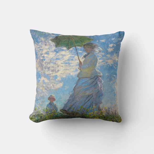 Claude Monet - Promenen, Woman med parasol Kudde (Framsida)