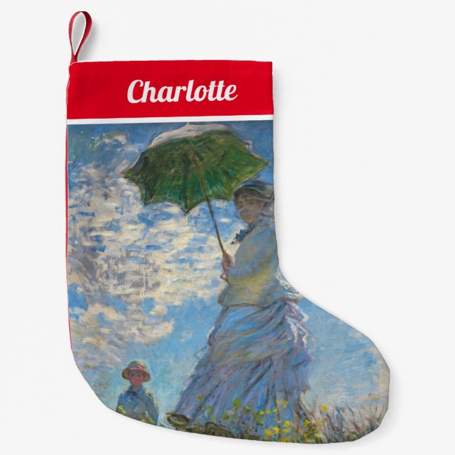 Claude Monet - Promenen, Woman med parasol Liten Julstrumpa (Framsidan)