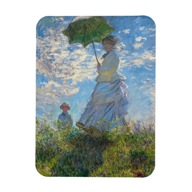 Claude Monet - Promenen, Woman med parasol Magnet (Vertikal)