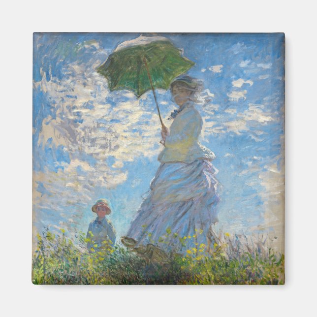 Claude Monet - Promenen, Woman med parasol Magnet (Framsidan)