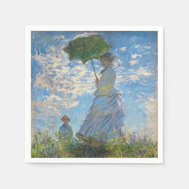 Claude Monet - Promenen, Woman med parasol Pappersservett (Framsidan)