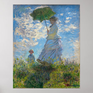 Claude Monet - Promenen, Woman med parasol Poster