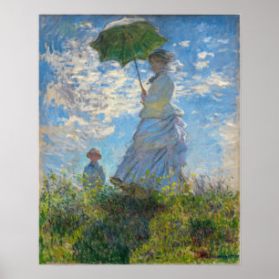 Claude Monet - Promenen, Woman med parasol Poster