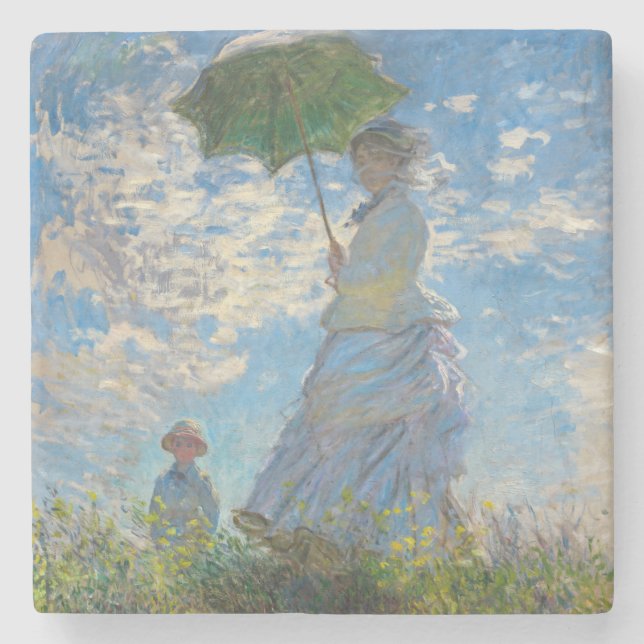 Claude Monet - Promenen, Woman med parasol Stenunderlägg (Framsidan)