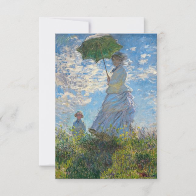 Claude Monet - Promenen, Woman med parasol Tack Kort (Framsida)