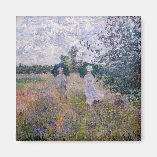 Claude Monet - Promenstranden nära Argentina Magnet (Framsidan)