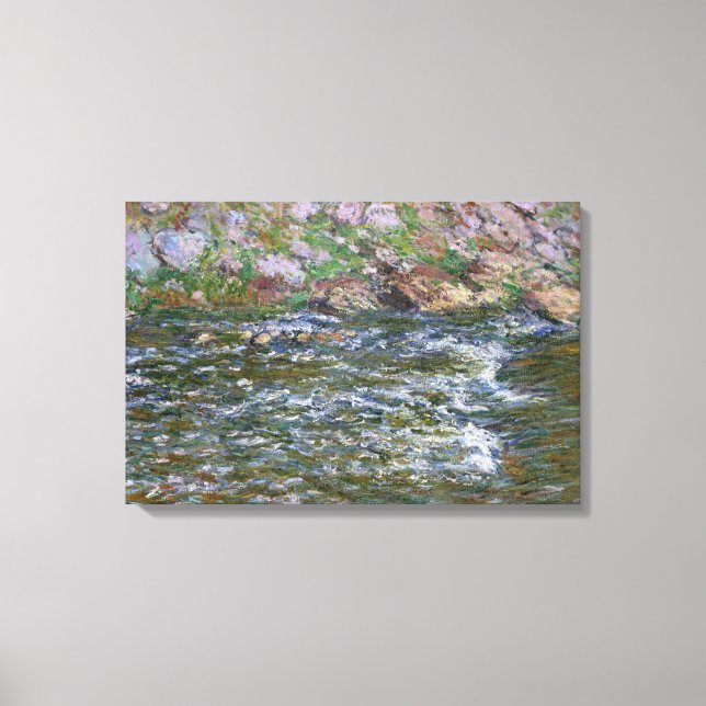 Claude Monet - Rapids on Petite Creuse Canvastryck (Framsida)