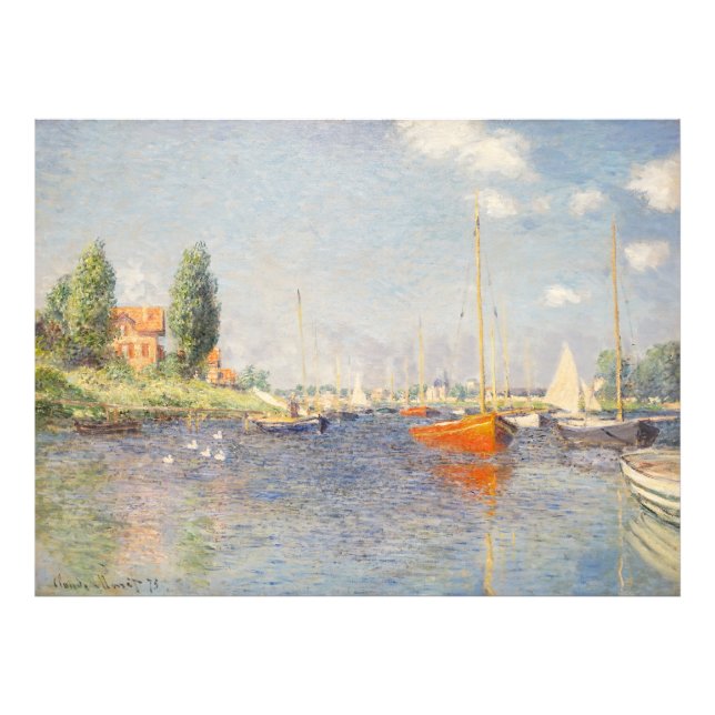 Claude Monet. Red Boats, Argenteuil Fototryck (Framsidan)