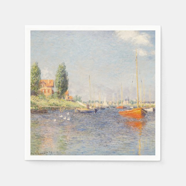 Claude Monet. Red Boats, Argenteuil Pappersservett (Framsidan)